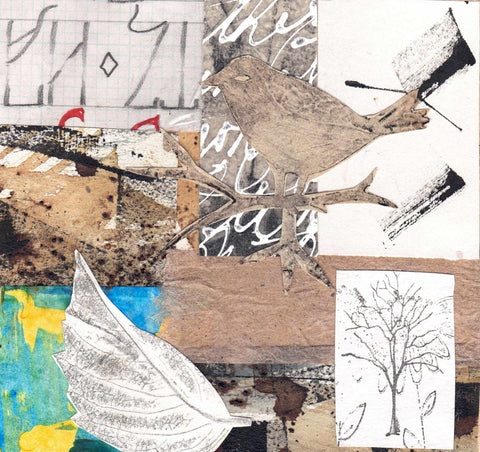 'Bird Series' Handmade Collage Card Style 10 - Arts and Heritage St. Albert