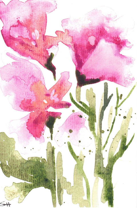 'Floral Series' 4 x 6 Original Art Cards by Sabine Hahnel Style 10 - Arts and Heritage St. Albert