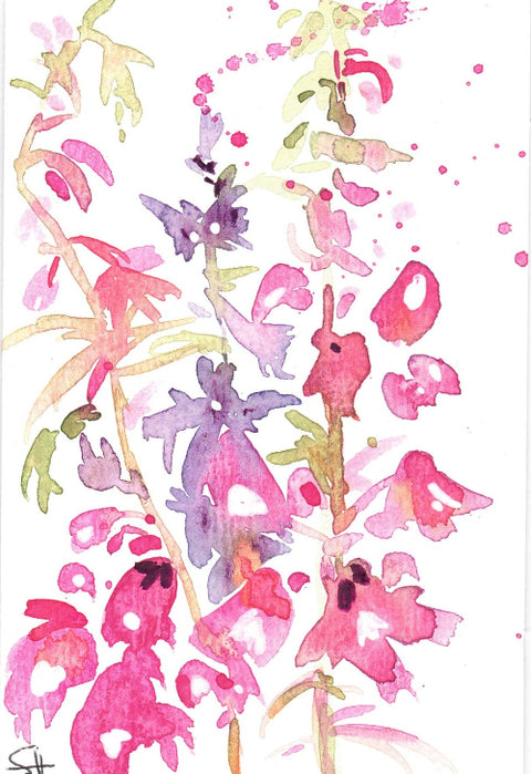'Floral Series' 4 x 6 Original Art Cards by Sabine Hahnel Style 11 - Arts and Heritage St. Albert