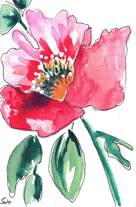 'Floral Series' 4 x 6 Original Art Cards by Sabine Hahnel Style 12 - Arts and Heritage St. Albert