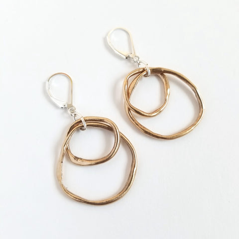 'Links' Collection Layered Bronze Entwined Earrings