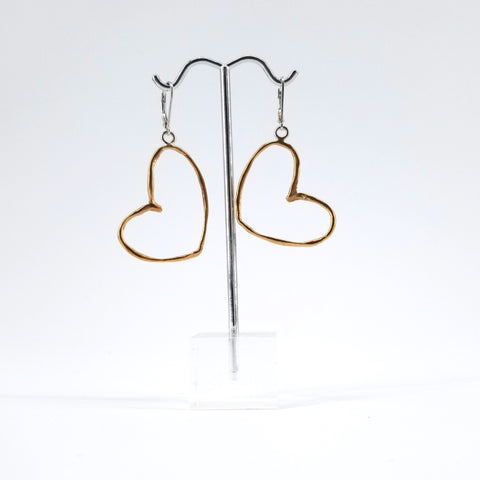 'Choose Love' Bronze Heart Earrings
