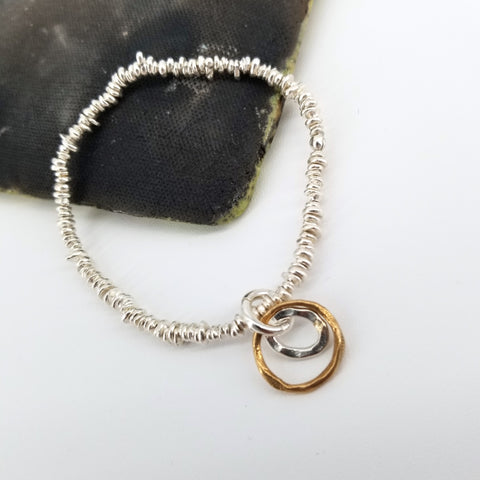 Pendulum Silver Freeform Nugget Bracelet