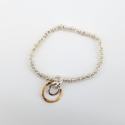 Pendulum Silver Freeform Nugget Bracelet