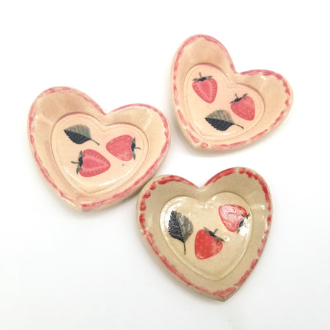 Heart Shaped Strawberry Trinket Dishes