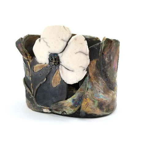 'Orchid' Sculptural Raku Vessel