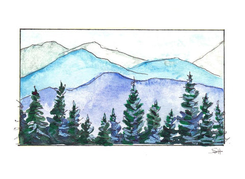 'Mountain Scape' Original Art Card