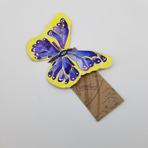 Yellow & Blue Paper Butterfly Bookmark