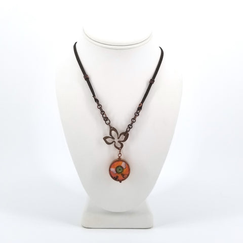 Copper and Resin Double Sided Pendant Necklace