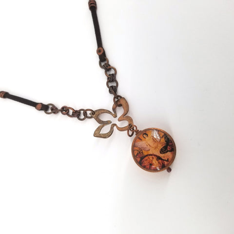 Copper and Resin Double Sided Pendant Necklace