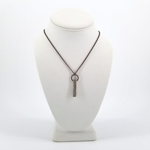 Minimalist Chunky Pewter Bar Necklace