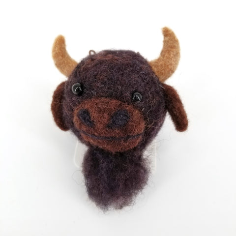 Felted Wildlife Head Ornaments Buffalo - Arts and Heritage St. Albert
