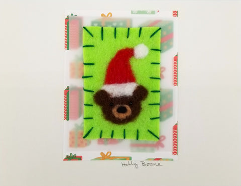 Holly Boone Art Cards - Bears in Santa Hats