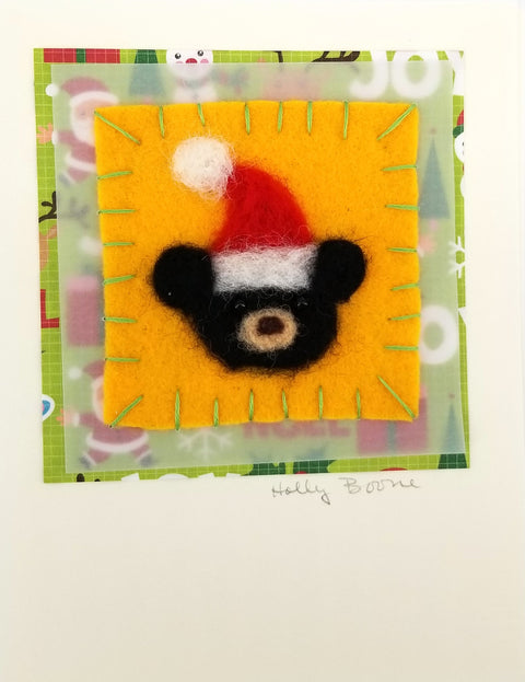 Holly Boone Art Cards - Bears in Santa Hats