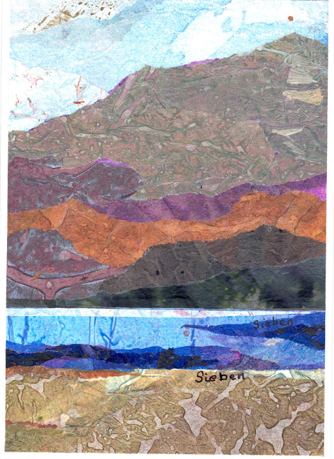 Original 5" x 7" Hand Painted & Collaged Art Card