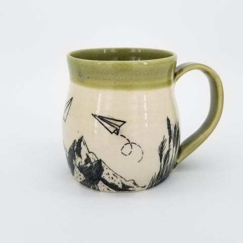 Paper Airplane Porcelain Mug