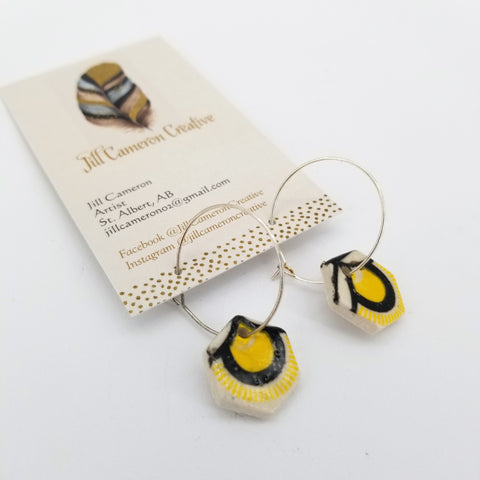 Small Porcelain Charm Hoop Earrings