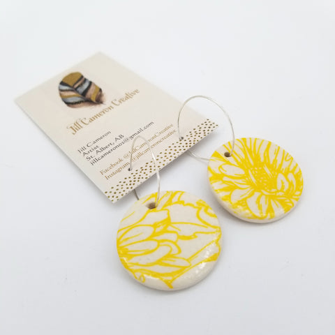 Large Porcelain Charm Hoop Earrings