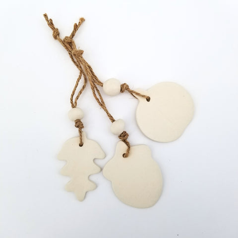 Oak, Pomegranate & Acorn Ornament Set