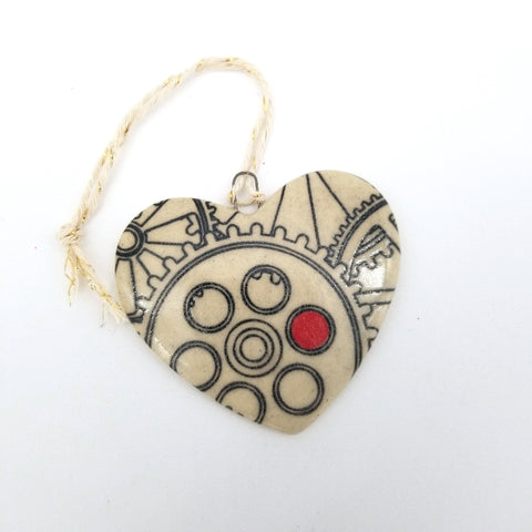 Holiday Ornaments Heart with Gears - Arts and Heritage St. Albert