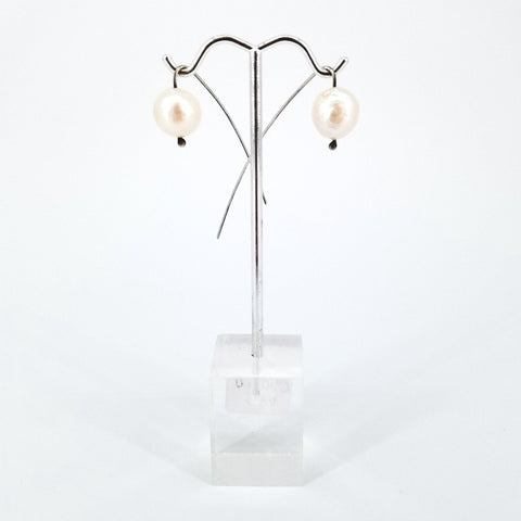 'The Pearl' White Pearl and Silver Earrings - Arts and Heritage St. Albert