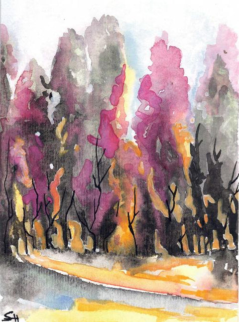 'Landscape Series' 5 x 7 Original Art Cards by Sabine Hahnel Style 3 - Arts and Heritage St. Albert