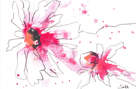'Floral Series' 4 x 6 Original Art Cards by Sabine Hahnel Style 1 - Arts and Heritage St. Albert
