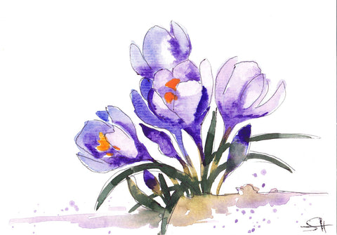 'Flower Series' 5 x 7 Original Art Cards by Sabine Hahnel Style 6 - Arts and Heritage St. Albert