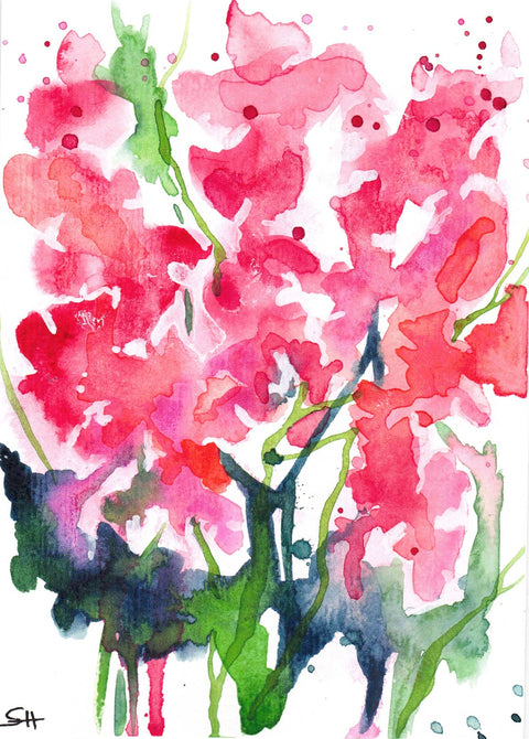 'Flower Series' 5 x 7 Original Art Cards by Sabine Hahnel Style 2 - Arts and Heritage St. Albert