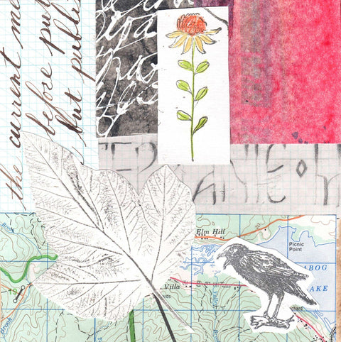 'Bird Series' Handmade Collage Card Style 3 - Arts and Heritage St. Albert