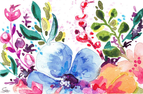 'Floral Series' 4 x 6 Original Art Cards by Sabine Hahnel Style 5 - Arts and Heritage St. Albert