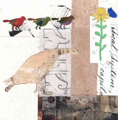 'Bird Series' Handmade Collage Card Style 5 - Arts and Heritage St. Albert
