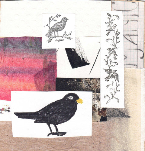 'Bird Series' Handmade Collage Card Style 9 - Arts and Heritage St. Albert