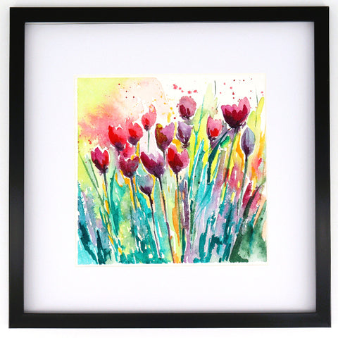 Framed Original 12" x 12" Landscape Watercolour Paintings by Sabine Hahnel Abundance - Arts and Heritage St. Albert