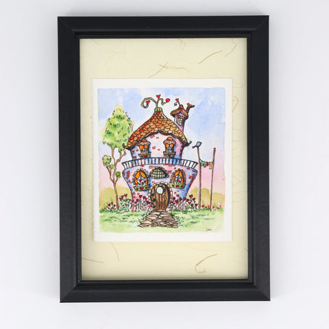'Bluebirds of Happiness' Original Watercolour & Ink House Paintings - Arts and Heritage St. Albert