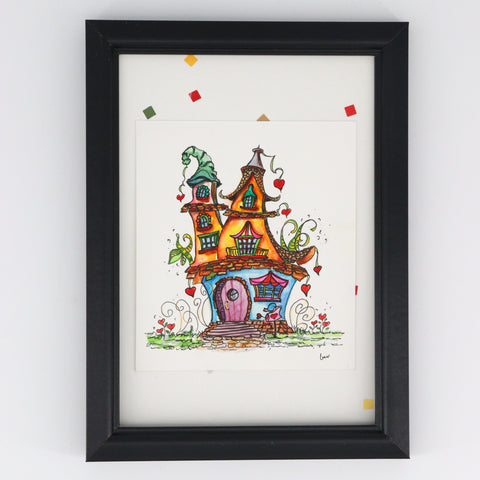 'Bluebirds of Happiness' Original Watercolour & Ink House Paintings - Arts and Heritage St. Albert