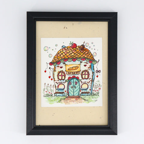 'Bluebirds of Happiness' Original Watercolour & Ink House Paintings - Arts and Heritage St. Albert