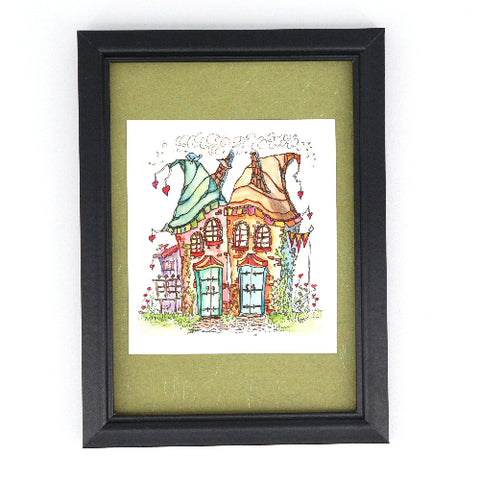 'Bluebirds of Happiness' Original Watercolour & Ink House Paintings - Arts and Heritage St. Albert
