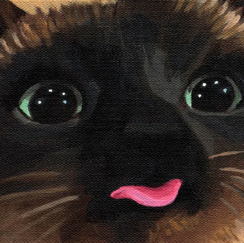 'Cats' Expressive Animal Portrait Art Cards by Robin Good Brown Blep Cat - Arts and Heritage St. Albert