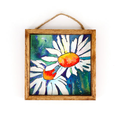 Framed Mini Watercolour Paintings 'Floral & Fauna' Daisy - Arts and Heritage St. Albert
