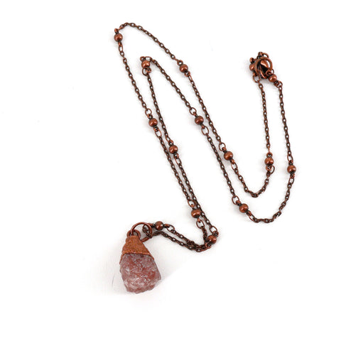 Gemstone and Copper Necklaces Strawberry Quartz - Arts and Heritage St. Albert