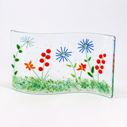 Spring Flowers Fused Glass Wave - Arts and Heritage St. Albert