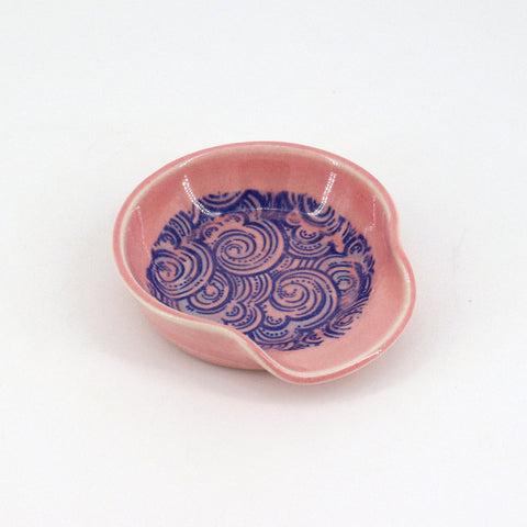 'Blue Waves' Pink Spoon Rest - Arts and Heritage St. Albert