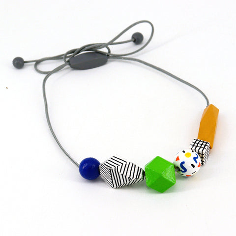 'Playful Wooden Beads' Adjustable Necklace Style 2 - Arts and Heritage St. Albert