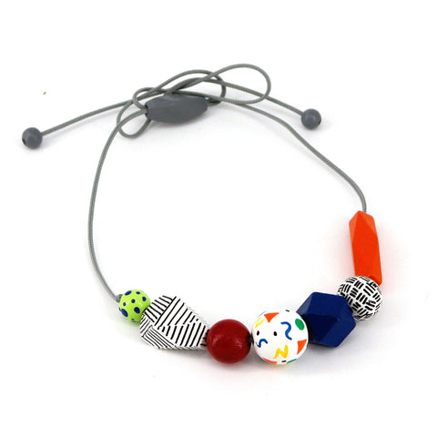 'Playful Wooden Beads' Adjustable Necklace Style 1 - Arts and Heritage St. Albert