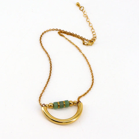 'The Dune' Necklace Green Beads - Arts and Heritage St. Albert