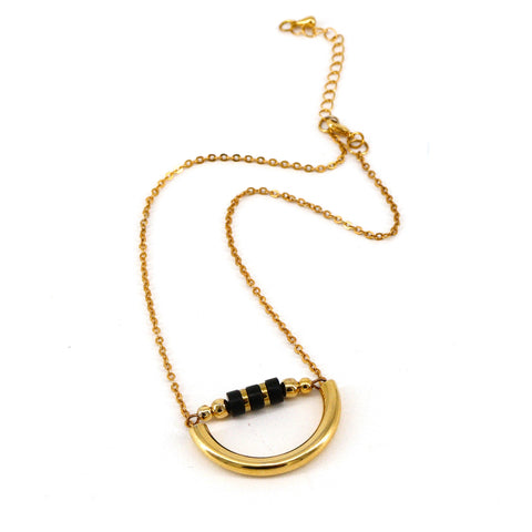 'The Dune' Necklace Black Beads - Arts and Heritage St. Albert