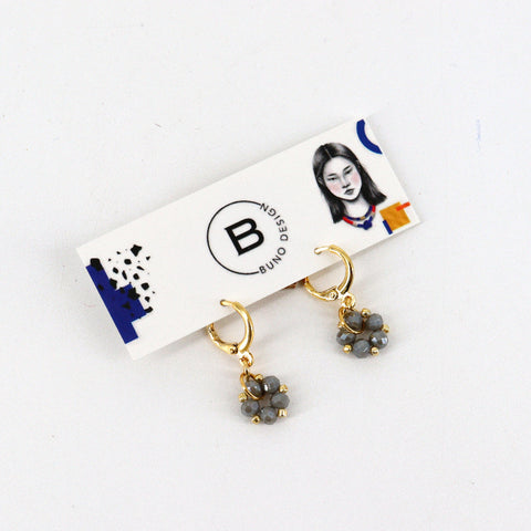 'The Sparkle' Mini Hoop Earrings Grey - Arts and Heritage St. Albert