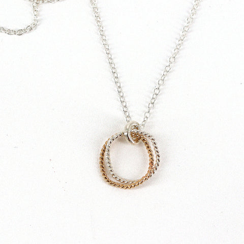'Entwined Collection' Entwined Gold & Silver Pendant Necklace - Arts and Heritage St. Albert
