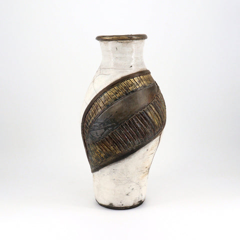 Tall Decorative Raku Vase - Arts and Heritage St. Albert